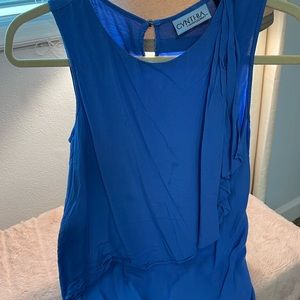 Sleeveless blouse, Blue, XS